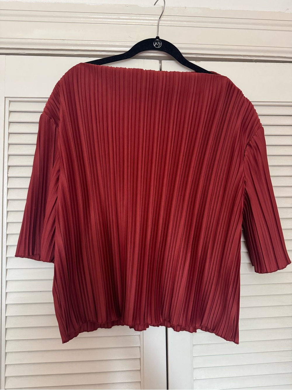 Reformation Pleated Short Sleeve Top - Brick Red